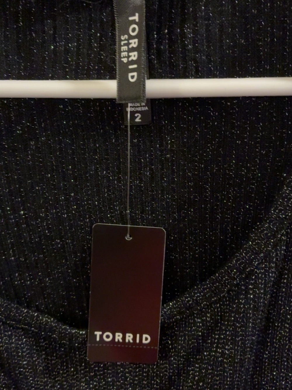 Torrid Black Metallic Ribbed Tank - Picture 3 of 3